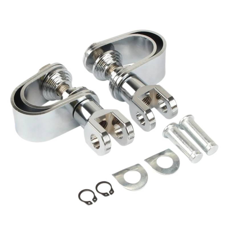 DARDDI fußrasten vorne Chopper Motorrad Autobahn Fußrasten Clamp Motor Crash Bar Motor Schutz Fußstütze Halterung Für Für Chopper Für Bobber Pedale Ruhefußstütze von DARDDI
