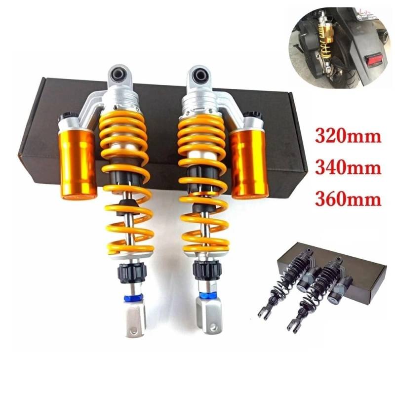 Motorräder Federbein Motorrad-Stoßdämpfer hinten 320 mm – 360 mm Rückprall einstellbar für Roller PCX für SMAX für NMAX für Xmax für Aerox155 von DARDDI