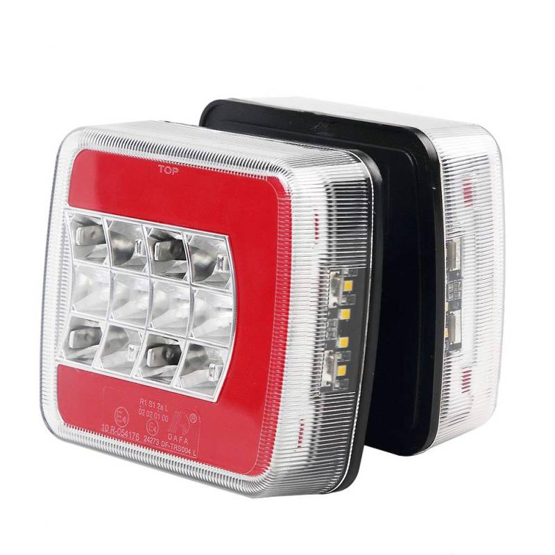 DARKGUARD 2 Stück Anhänger Rücklicht LED Rückleuchten 4 Funktion Quadratisch Led Lampe für LKW RV Truck Auto Agrarfahrzeug von DARKGUARD