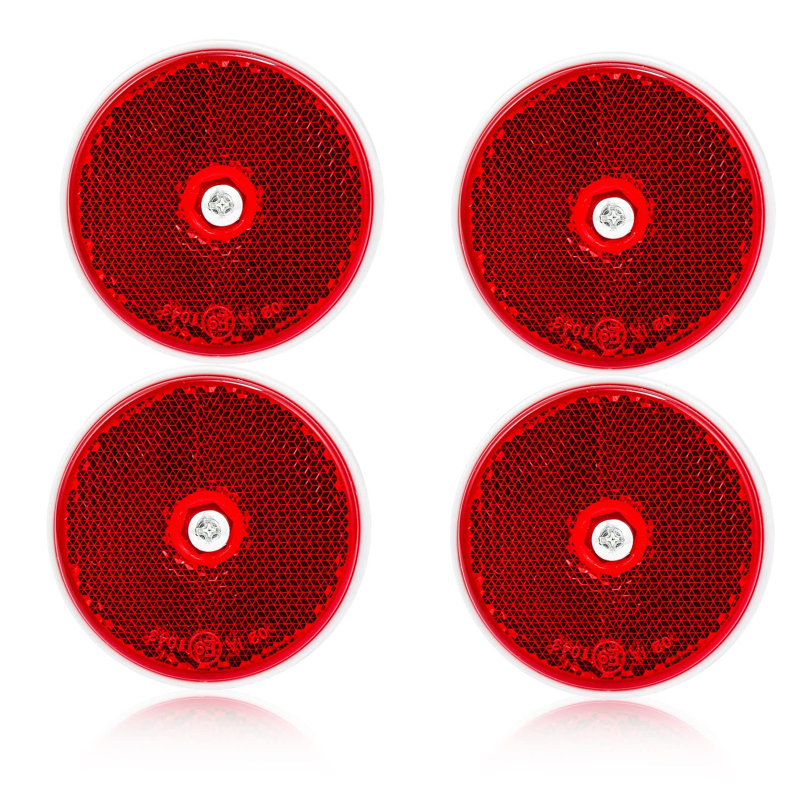 DARKGUARD 4xAnhänge Runde Reflektoren Rot Anschrauben Ø60 mm E9-Prüfzeichen, KFZ Anhänger Reflektoren Rund,Anhänge Katzenauge für Hänger Traktor Caravan LKW RV PKW (Rot-Runde-Anschrauben-4Stück) DARKGUARD 4xAnhänge Runde Reflektoren Rot Anschrauben Ø60 mm E9-Prüfzeichen, KFZ Anhänger Reflektoren Rund,Anhänge Katzenauge für Hänger Traktor Caravan LKW RV PKW (Rot-Runde-Anschrauben-4Stück) von DARKGUARD