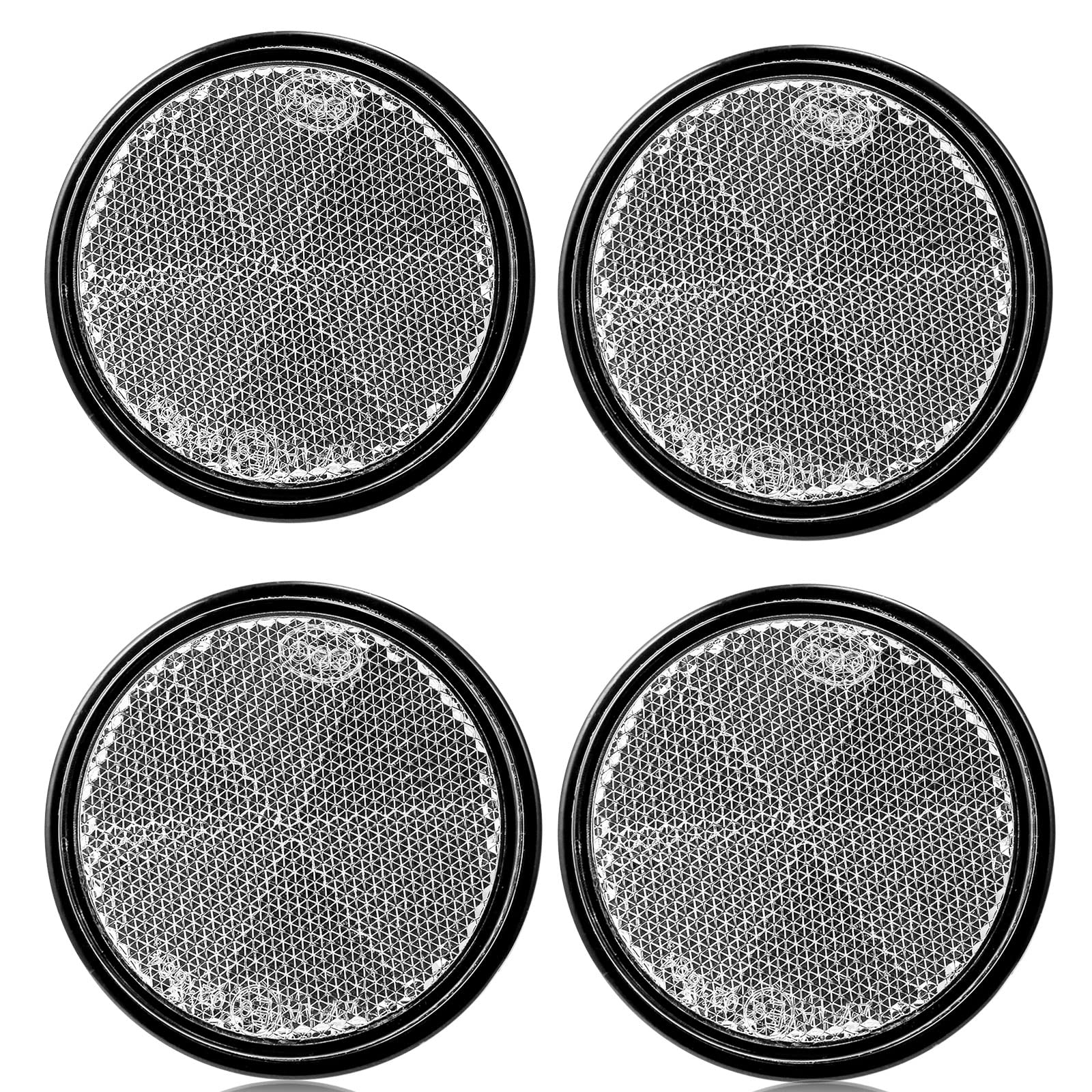 DARKGUARD 4xAnhänge Runde Reflektoren Weiß Ankleben Selbstklebend Ø60 mm E9-Prüfzeichn, Anhänger Rund Katzenauge Reflektoren Selbstklebend für Hänger Traktor Caravan PKW RV(Weiß-Runde-Ankleben-4Stück) DARKGUARD 4xAnhänge Runde Reflektoren Weiß Ankleben Selbstklebend Ø60 mm E9-Prüfzeichn, Anhänger Rund Katzenauge Reflektoren Selbstklebend für Hänger Traktor Caravan PKW RV(Weiß-Runde-Ankleben-4Stück) von DARKGUARD