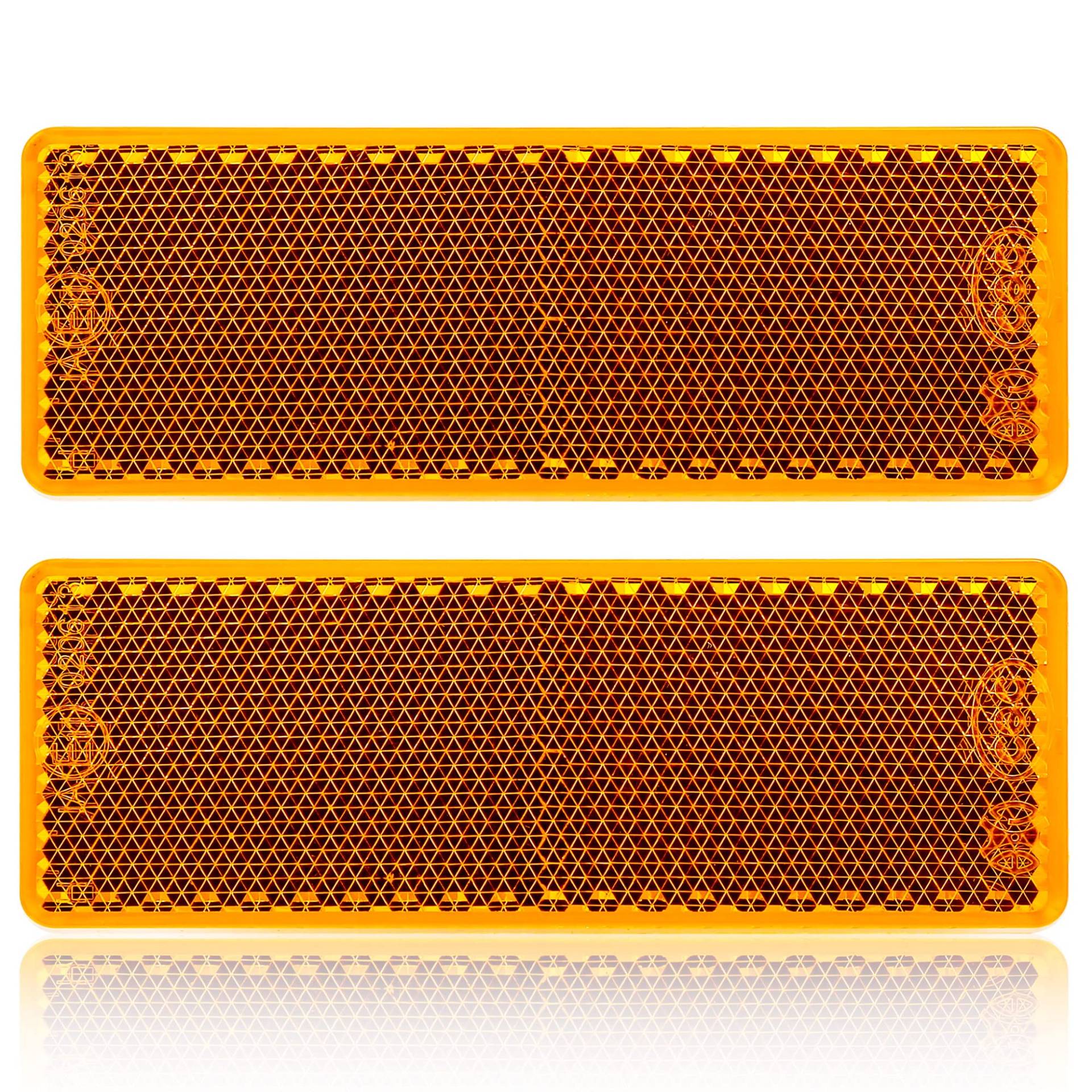 DARKGUARD Anhänger Rechteckige Reflektoren Ankleben Orange Eckige Reflektor Selbstklebend Rückstrahler für Traktor Anhänger Katzenauge mit E11-Prüfzeichen 85x30x10mm (Orange-Eckige-Ankleben-2Stück) DARKGUARD Anhänger Rechteckige Reflektoren Ankleben Orange Eckige Reflektor Selbstklebend Rückstrahler für Traktor Anhänger Katzenauge mit E11-Prüfzeichen 85x30x10mm (Orange-Eckige-Ankleben-2Stück) von DARKGUARD