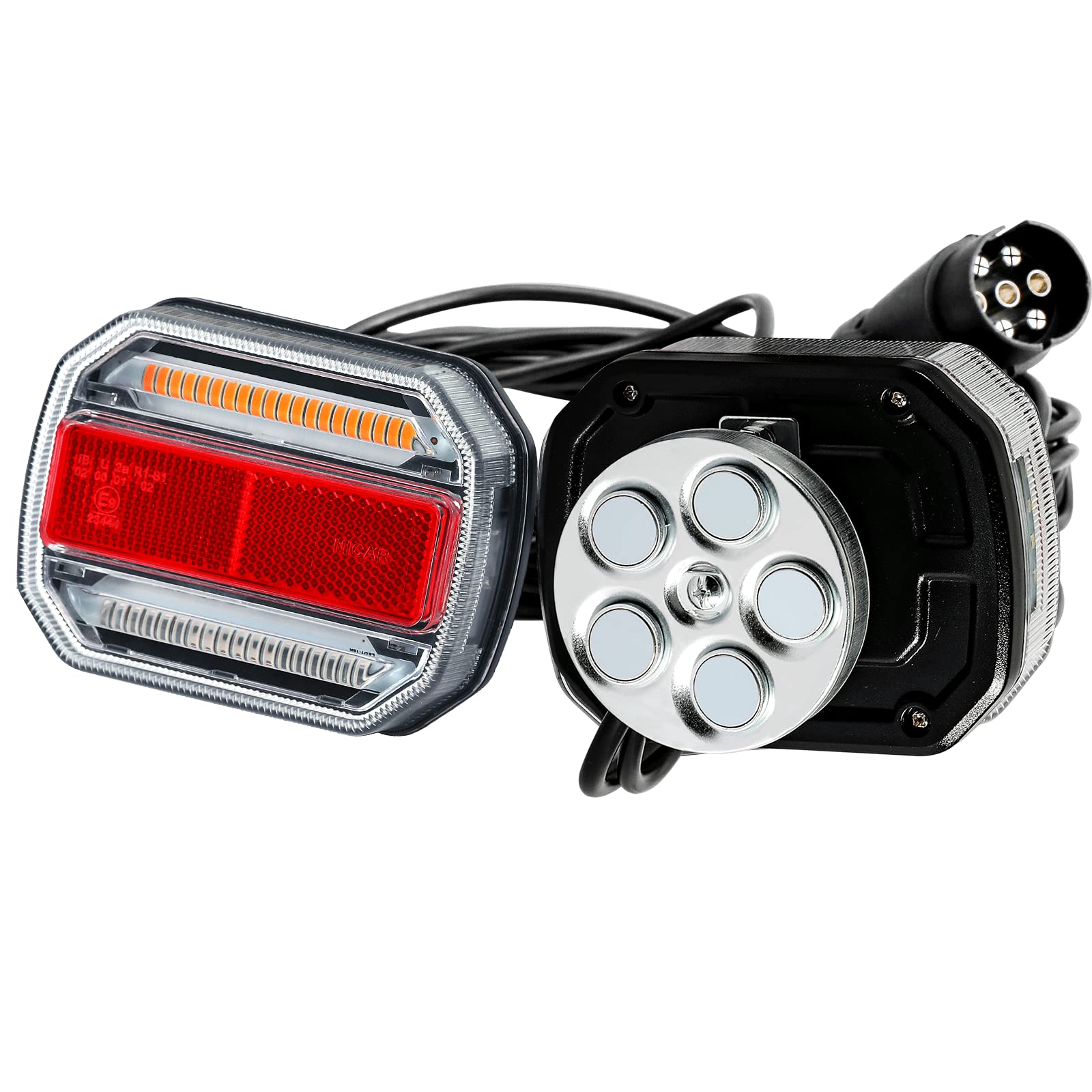 DARKGUARD LED Rückleuchten Anhänger mit Magneten 10-30v,Magnetische Rücklicht Anhänger KFZ Led 5 Funktion mit Reflektor E-Mark, verkabelt mit 7poligem Stecker - 7,5m Kabel für PKW Wohnwagen Van DARKGUARD LED Rückleuchten Anhänger mit Magneten 10-30v,Magnetische Rücklicht Anhänger KFZ Led 5 Funktion mit Reflektor E-Mark, verkabelt mit 7poligem Stecker - 7,5m Kabel für PKW Wohnwagen Van von DARKGUARD