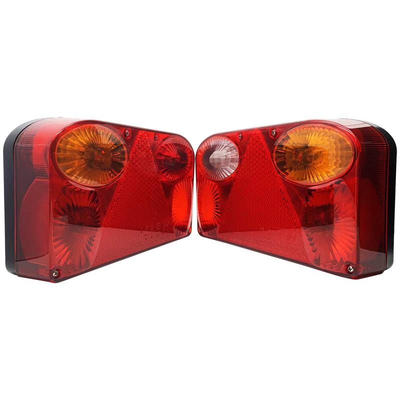 DARKGUARD Paar Hintere Anhänger Leuchte Rückleuchten 6 Funktion Glühbirne Lampe Anhänger Beleuchtung für LKWs Auto Anhänger von DARKGUARD
