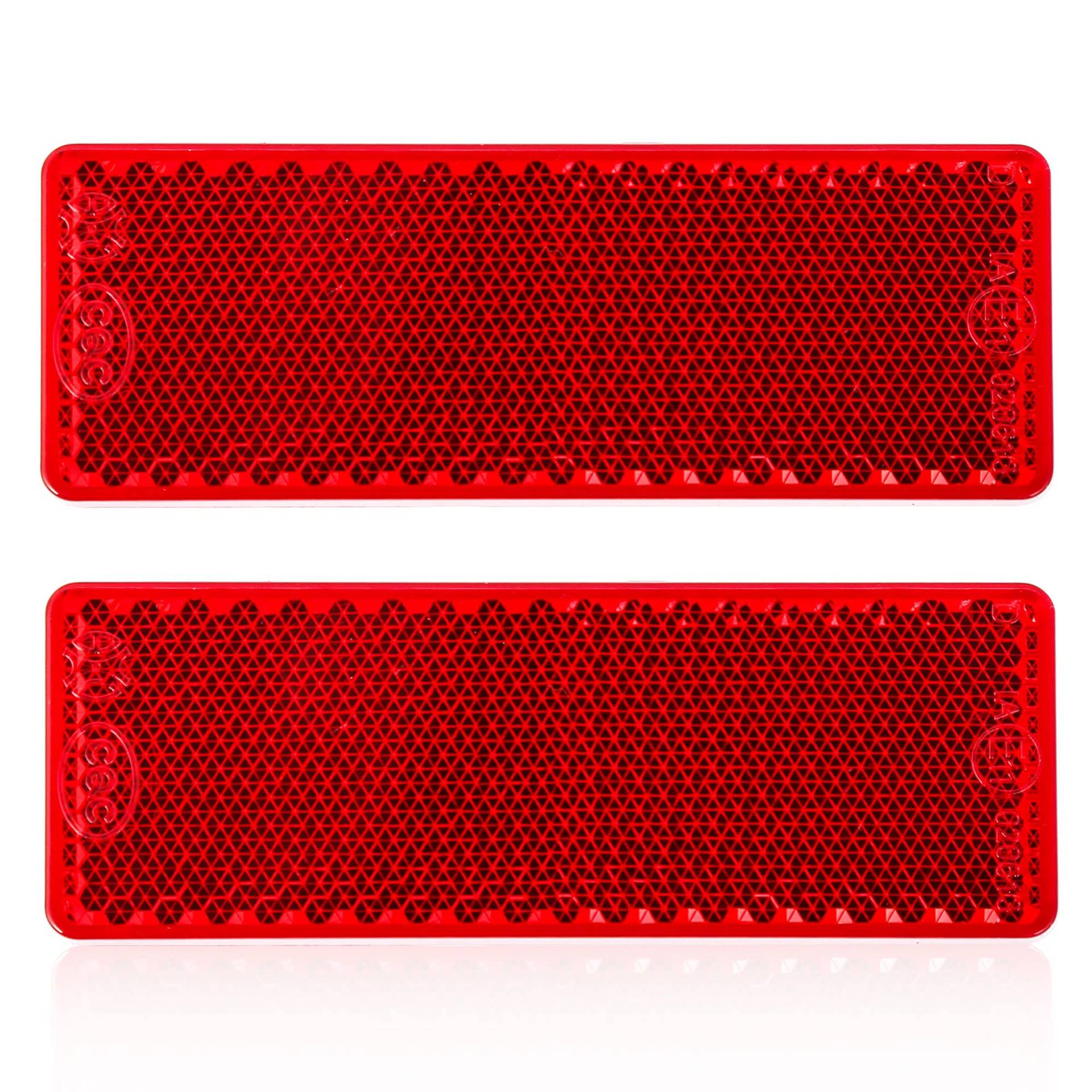 DARKGUARD Rechteckige Reflektoren Selbstklebend,Rot Rear Eckige Reflektor AnklebenRückstrahler für Traktor Streuscheibe Anhänger Katzenauge,E11-Prüfzeichen,85x30x10mm (Rot-Eckige-Ankleben-2Stück DARKGUARD Rechteckige Reflektoren Selbstklebend,Rot Rear Eckige Reflektor AnklebenRückstrahler für Traktor Streuscheibe Anhänger Katzenauge,E11-Prüfzeichen,85x30x10mm (Rot-Eckige-Ankleben-2Stück von DARKGUARD