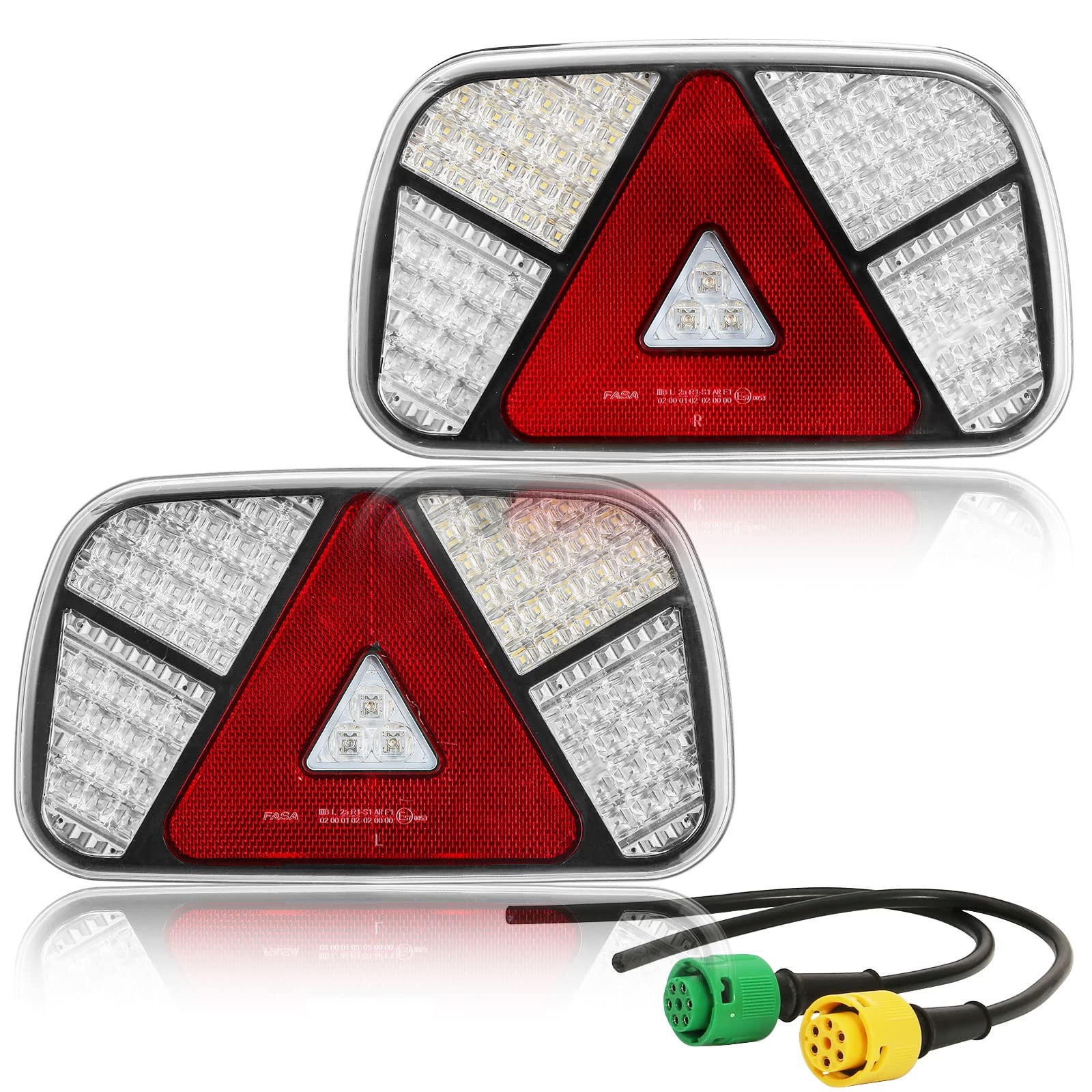 DARKGUARD Rückleuchten Anhänger Satz Led 12/24v,2pcs Rücklicht Heckleuchten Anhänger Wohnwagen Led mit Nebelscheinwerfer mit 2x 6poliger Bajonettverbindung 30cm E-Mark 7Funktion Wasserdicht DARKGUARD Rückleuchten Anhänger Satz Led 12/24v,2pcs Rücklicht Heckleuchten Anhänger Wohnwagen Led mit Nebelscheinwerfer mit 2x 6poliger Bajonettverbindung 30cm E-Mark 7Funktion Wasserdicht von DARKGUARD