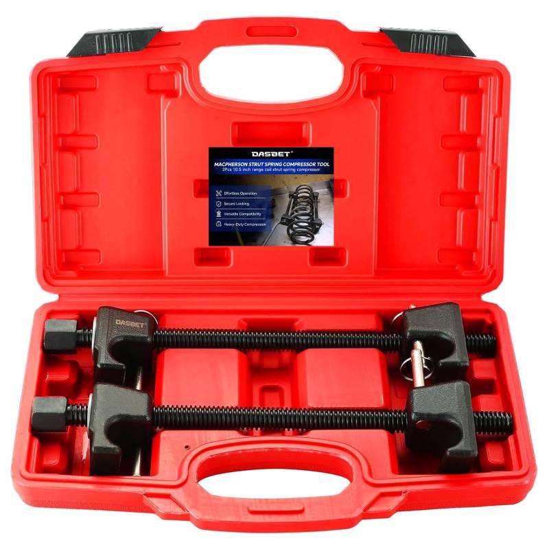 DASBET 2tlg Profi Federspanner Set Feder Spanner Montage Spanner Set Auto Spulenfeder Kompressor Feder Spanner 300mm Tuning Federbein Spannen Tieferlegung Set für Vorderachse und Hinterachse von DASBET