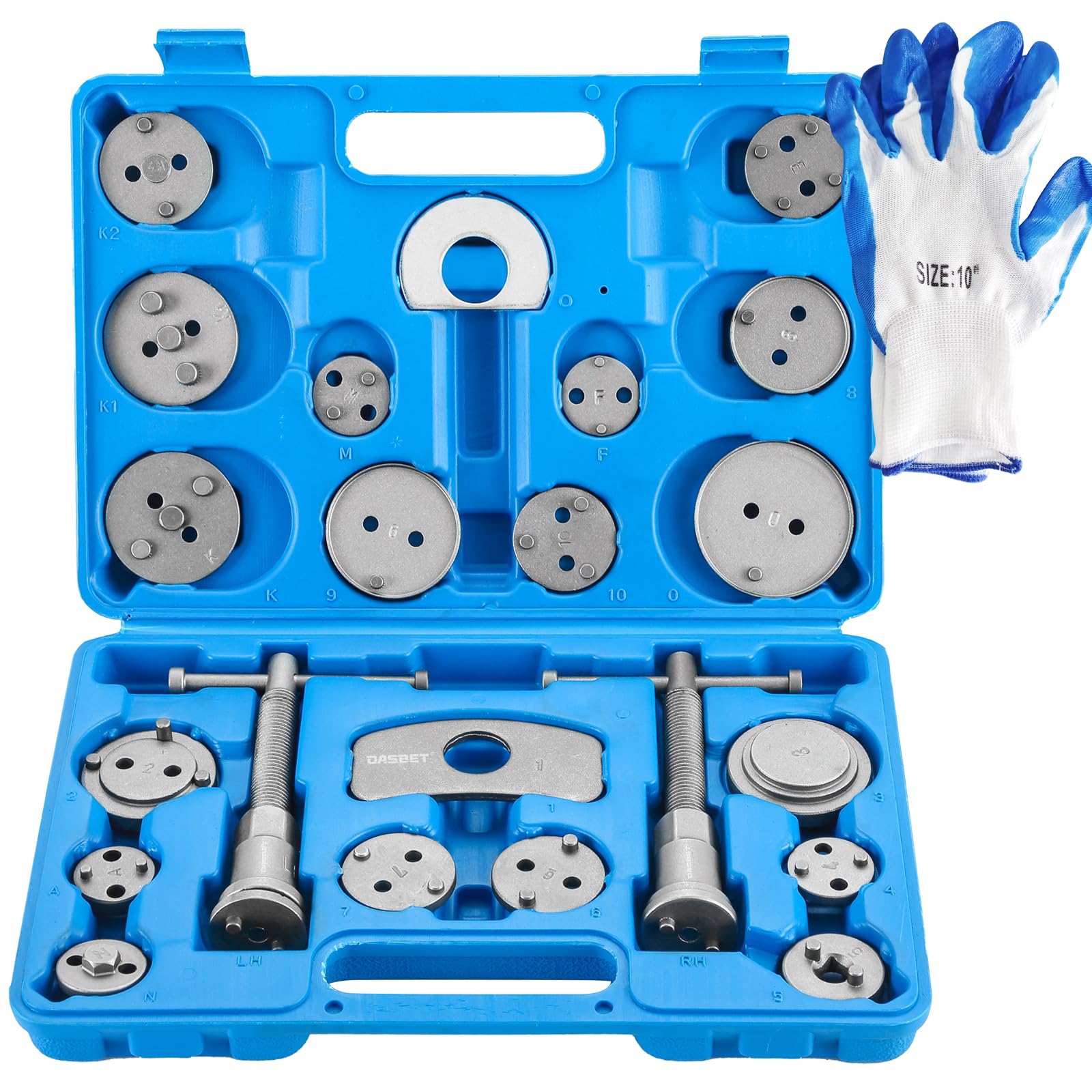 DASBET 24-teiliges strapazierfähiges Bremssattel-Werkzeug-Set für Scheibenbremsen Universal Bremskolbenrücksteller Set Bremssattel Kolben Wind Zurück Tool Kit von DASBET