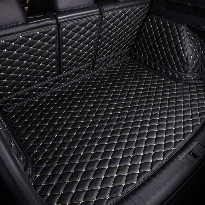 DASHENGFANG Auto Kofferraum Schutzmatte,für Dacia Jogger 2021 2022 2023 2024 Cargo Carpet Kofferraumwanne Hohe Seitenschutzmatte Kofferraum Kofferraumschutz,Blackbeige von DASHENGFANG