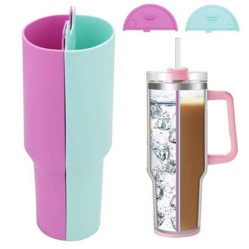 DASIAUTOEM 2-in-1-Getränke-Trenner, 450ML Silikoneinsatz für Stanley Wiederverwendbarer Silikonbecher für Kaffee, Saft, Cocktails, Whiskey, Doppelseitiges Getränk, Stanley Tassen Zubehör von DASIAUTOEM
