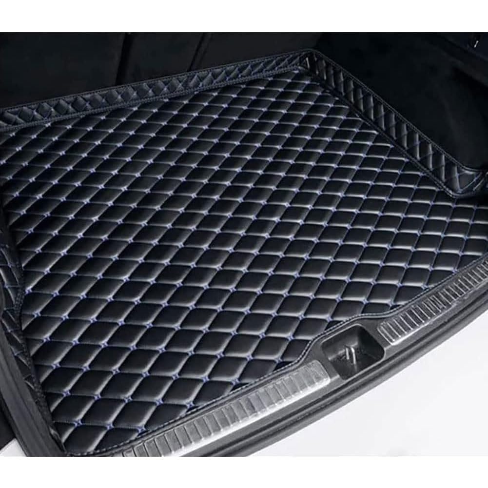 Auto Leder Kofferraummatte für Peugeot 2008 2020-2024, Kofferraum Laderaummatte Wasserdicht Kratzfest Kofferraumwanne Schutzmatte ZubehöR,A/Black~Blue von DASTOP