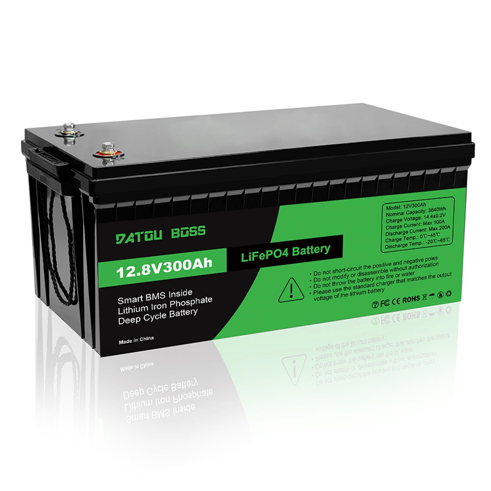 DATOUBOSS 12V 300Ah LiFePO4 Batterie, 3840Wh Lithium Akku mit Verbessertes 200A BMS, Max 15000 Tiefe Zyklen, Unterstützung in Serie/Parallelschaltung, für Wohnmobil, Solarpanel, Marine, Haushalt DATOUBOSS 12V 300Ah LiFePO4 Batterie, 3840Wh Lithium Akku mit Verbessertes 200A BMS, Max 15000 Tiefe Zyklen, Unterstützung in Serie/Parallelschaltung, für Wohnmobil, Solarpanel, Marine, Haushalt von DATOUBOSS