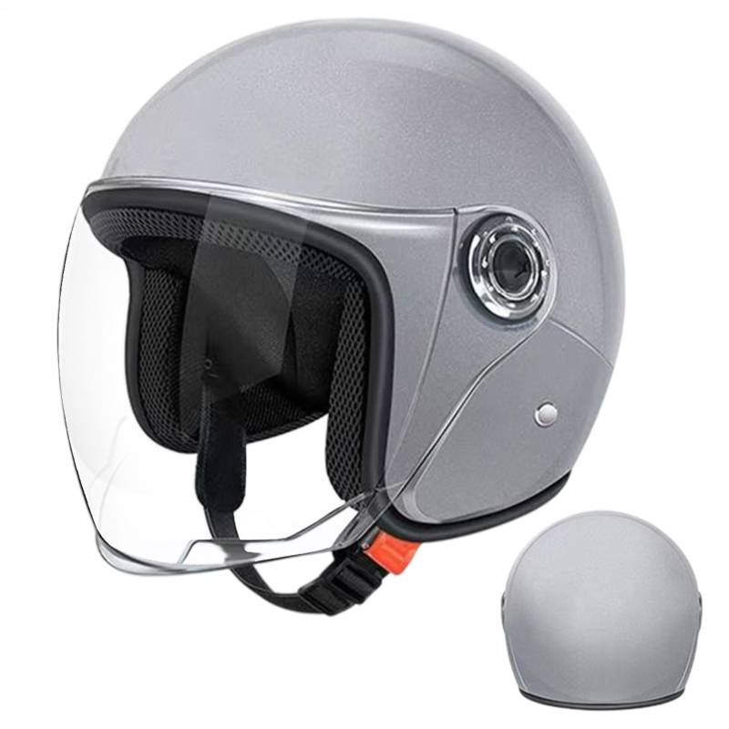 DAWCBVJQ 65 cm Motorradhelme Mit Sonnenblende Jethelm Mit Doppelvisier Roller Helm Reithelme Für Damen Halbhelme 3C-Zertifizierung Abs-Schale Kombiniert Mit -Pufferschicht Für Besseren Fahrschutz von DAWCBVJQ