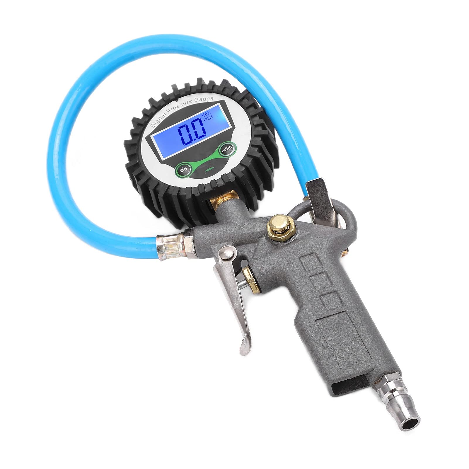 Reifenfüller-Druckprüfer, Zinklegierung Universal-Reifenfüller-Druckmessgerät 0-230 PSI 16 BAR mit Hintergrundbeleuchtung für Motorrad für LKW für Auto von DAWH