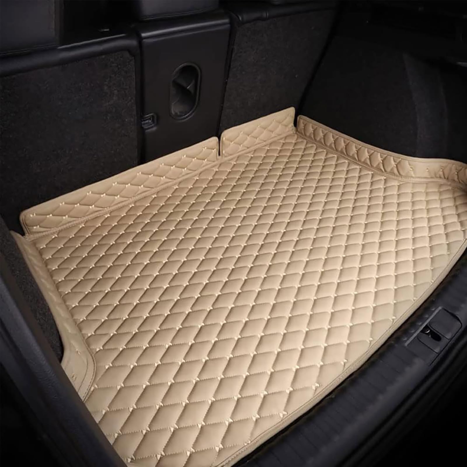 Auto Leder Kofferraummatten für Jaguar F-PACE 2019-2023, Kofferraumwanne Teppich Wasserdicht Kratzfest Cargo Schutzmatte Innenraum ZubehöR,A/Beige Auto Leder Kofferraummatten für Jaguar F-PACE 2019-2023, Kofferraumwanne Teppich Wasserdicht Kratzfest Cargo Schutzmatte Innenraum ZubehöR,A/Beige von DAWSERF