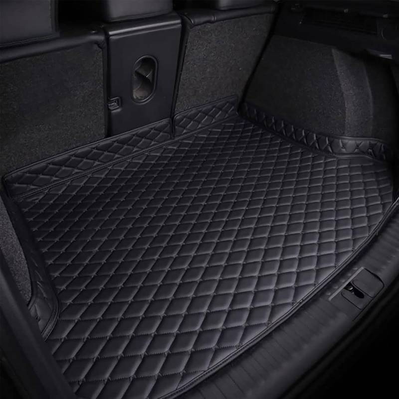 Auto Leder Kofferraummatten für Jaguar F-Type Coupe 2013-2021, Kofferraumwanne Teppich Wasserdicht Kratzfest Cargo Schutzmatte Innenraum ZubehöR,B/All-Black von DAWSERF