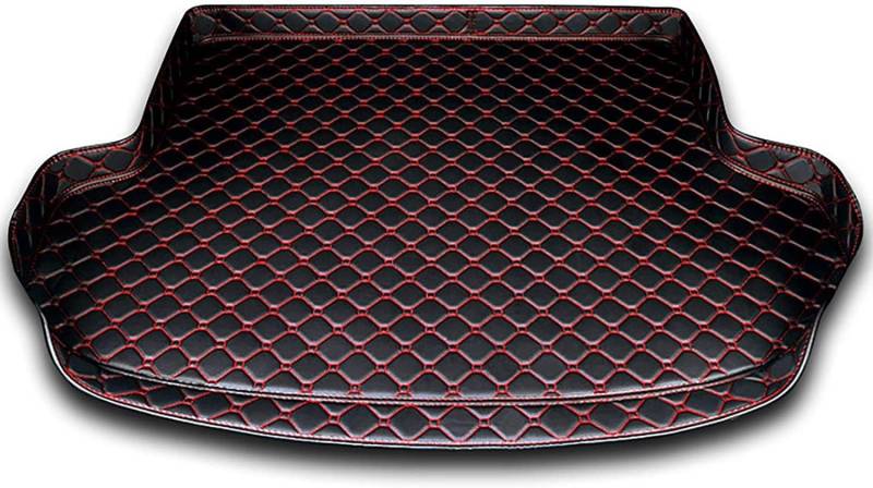 Leder Kofferraummatten, für Nissan Qashqai J11 2.Gen 2014-2021, Antirutschmatte Kofferraum Schutzmatt,C-Black Red von DAYKET