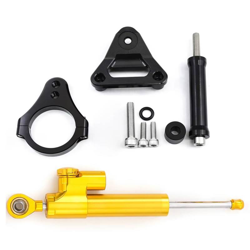DAYOTIE Lenkungsdämpfer Kompatibel Mit CBR250RR 2019 2020 2021 2022 2023 2024 Motorrad Lenkstabilisator Dämpferhalterung Linearer Stoßdämpfer Universell(Yellow) von DAYOTIE