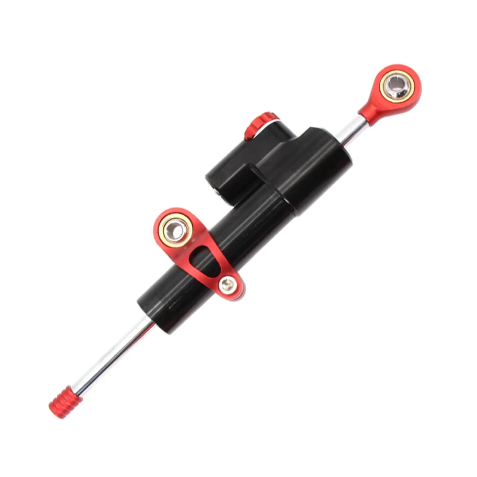 DAYOTIE Lenkungsdämpfer Kompatibel Mit CBR650R Motorrad Lenkstabilisator Dämpferhalterung Montagedämpfung Stoßdämpfer Universalzubehör Einstellbar(Black-Red) von DAYOTIE