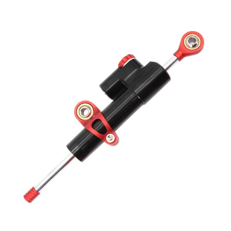 DAYOTIE Lenkungsdämpfer Kompatibel Mit CBR650R Motorrad Lenkstabilisator Dämpferhalterung Montagedämpfung Stoßdämpfer Universalzubehör Einstellbar(Black-Red) von DAYOTIE