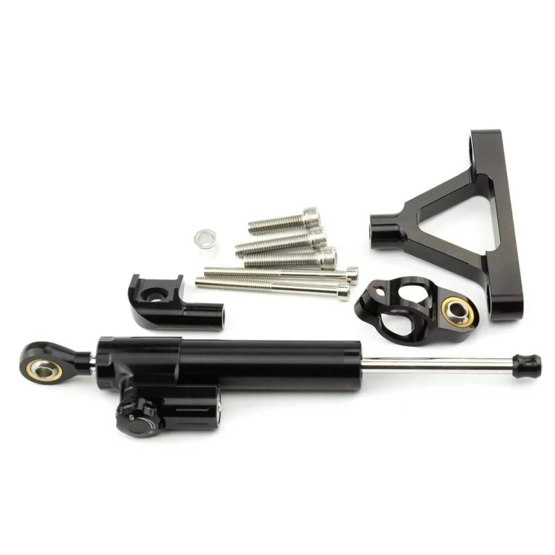 DAYOTIE Lenkungsdämpfer Kompatibel Mit Ninja Für ZX6R 2007–2008 Motorrad Stabilisator Lenkungsdämpfer Universeller Linearer Stoßdämpfer Einstellbare Kit Teile(Black) von DAYOTIE