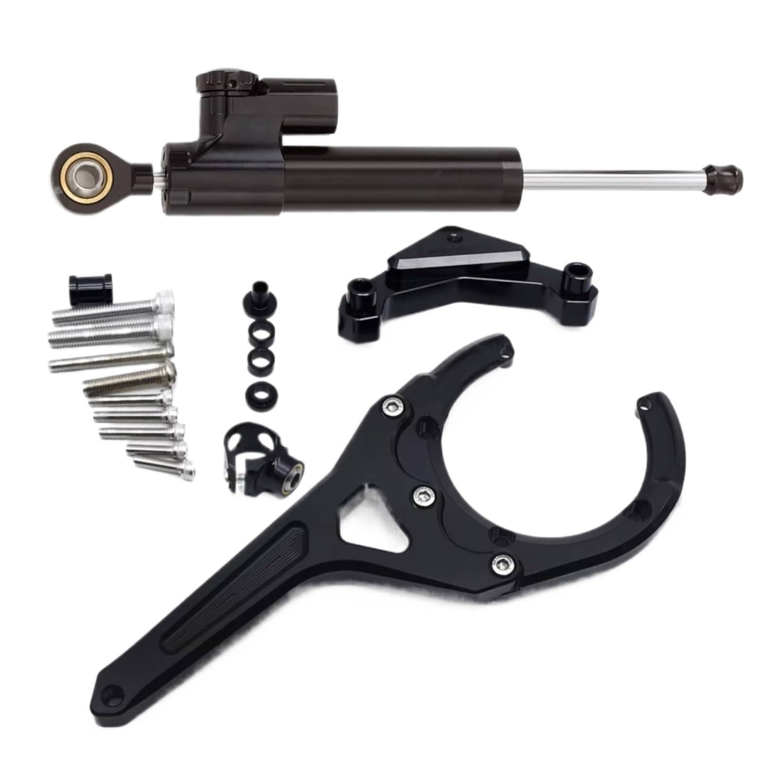 DAYOTIE Lenkungsdämpfer Kompatibel Mit Suzuki Für GSXS1000GT Für GSX-S 2022 2023 2024 Motorrad Lenkungsdämpfer Stabilisator Linearer Stoßdämpfer Montageteilsatz(Black) von DAYOTIE