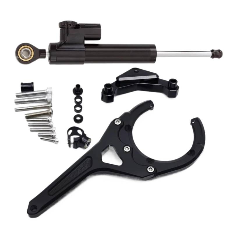 DAYOTIE Lenkungsdämpfer Kompatibel Mit Suzuki Für GSXS1000GT Für GSX-S 2022 2023 2024 Motorrad Lenkungsdämpfer Stabilisator Linearer Stoßdämpfer Montageteilsatz(Black) von DAYOTIE