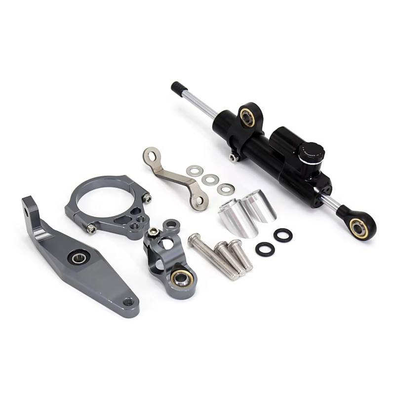 DAYOTIE Lenkungsdämpfer Kompatibel Mit Yamaha Für MT-09 SP 2021 2022 2023 Motorrad Lenkungsdämpfer Stabilisieren Sie Die Unterstützung Linear Absorber Universal(Black-Gray) von DAYOTIE