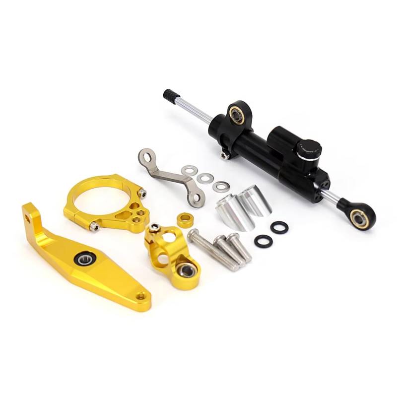 DAYOTIE Lenkungsdämpfer Kompatibel Mit Yamaha Für MT-09 SP 2021 2022 2023 Motorrad Lenkungsdämpfer Stabilisieren Sie Die Unterstützung Linear Absorber Universal(Black-Yellow) von DAYOTIE