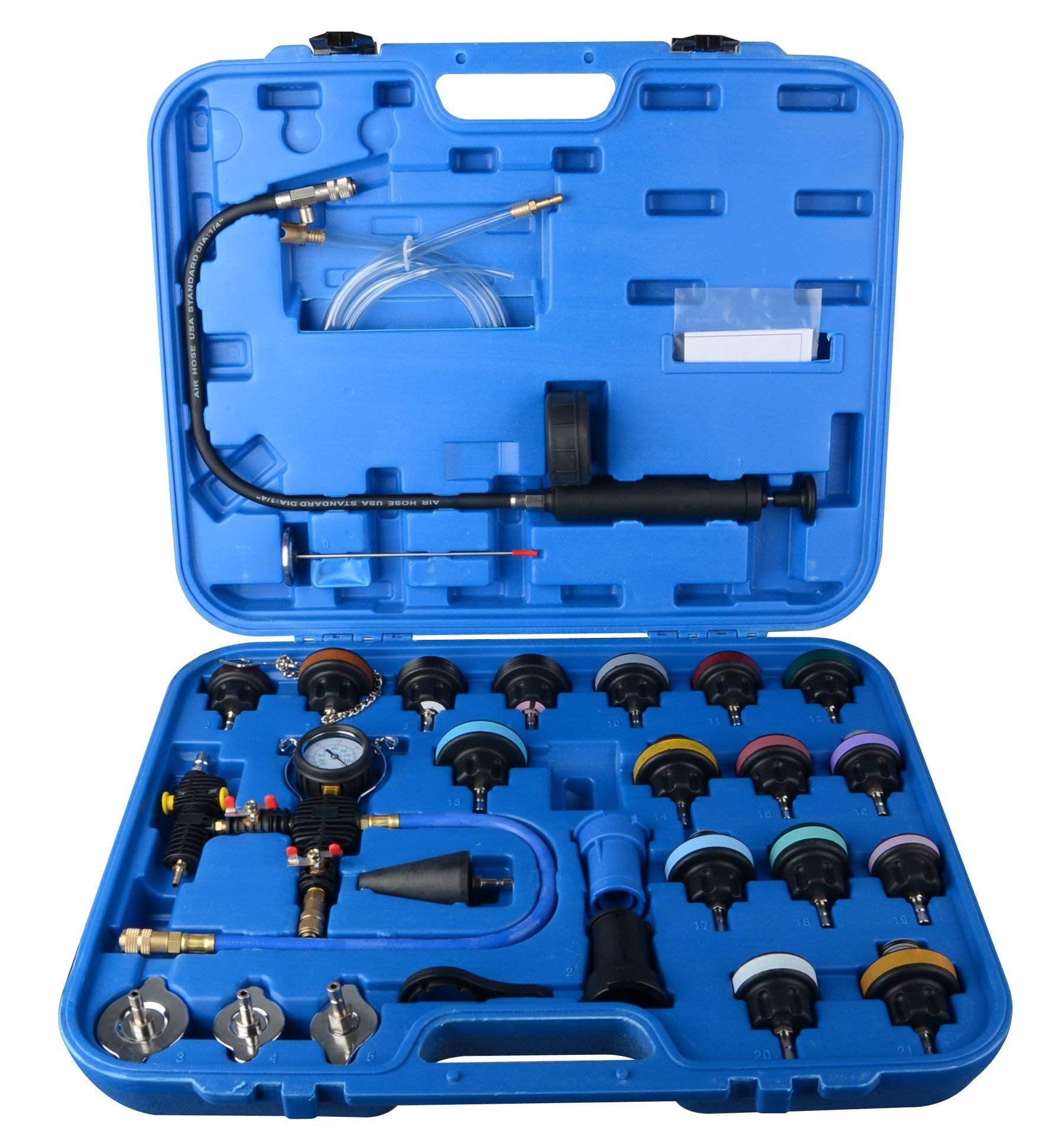 DAYUAN 28-TLG Kühlsystemtester Kühlerabdrückgerät Kühler Druck Prüfung Abdrückgerät Kühlsystem Tester abdrücken Prüfgerät Wassertank Lecksucher Werkzeug DAYUAN 28-TLG Kühlsystemtester Kühlerabdrückgerät Kühler Druck Prüfung Abdrückgerät Kühlsystem Tester abdrücken Prüfgerät Wassertank Lecksucher Werkzeug von DAYUAN