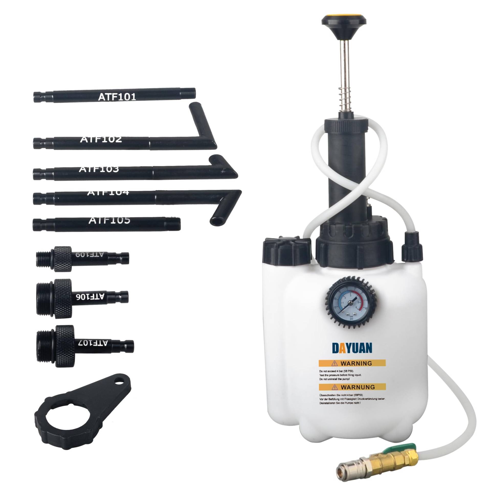 DAYUAN 3L Getriebeölfüllgerät mit ATF-Adaptern Ölabsauger und -verteiler Druckluft Ölwechsel Gerät Einfüllgerät Befüllgerät DAYUAN 3L Getriebeölfüllgerät mit ATF-Adaptern Ölabsauger und -verteiler Druckluft Ölwechsel Gerät Einfüllgerät Befüllgerät von DAYUAN