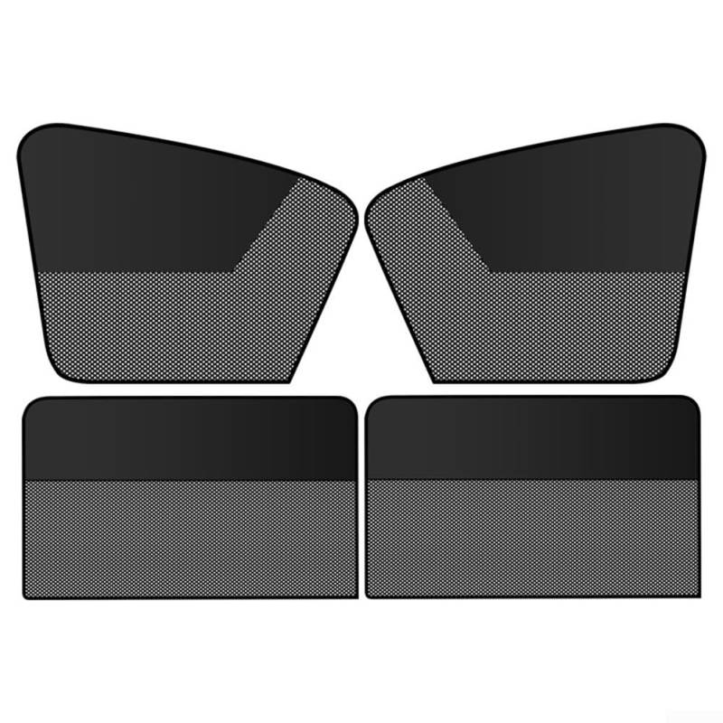 DAZZLEEX Autofenster-Sonnenschutz, faltbares zweilagiges Flip-Up-Mesh-Design, magnetische Befestigung, Auto-Sonnenschutz für beide Seiten- und Heckscheiben von DAZZLEEX