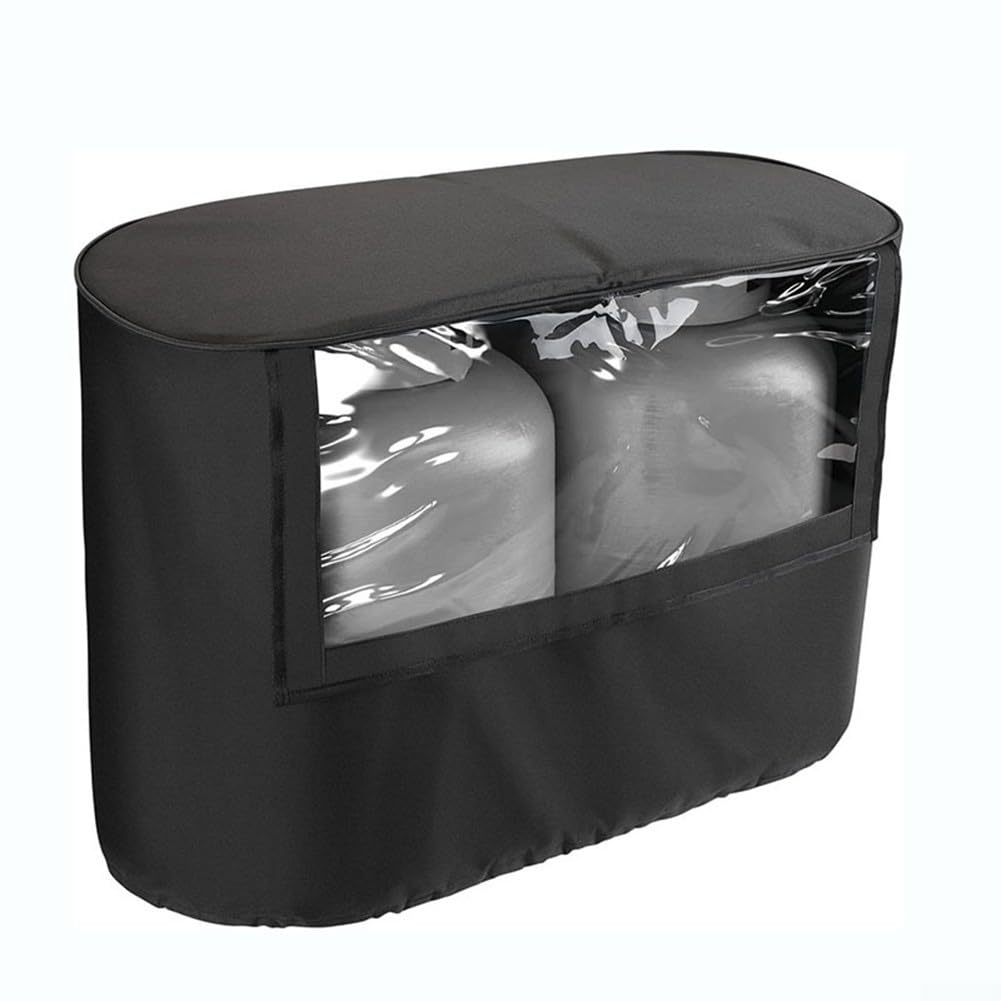 DAZZLEEX Propan-Tankabdeckung für Wohnmobil-Anhänger, 600D-Oxford-Gewebe, visuelle TÜV-Abdeckung für Doppeltanks mit 9 kg / 13,6 kg (9 kg) von DAZZLEEX
