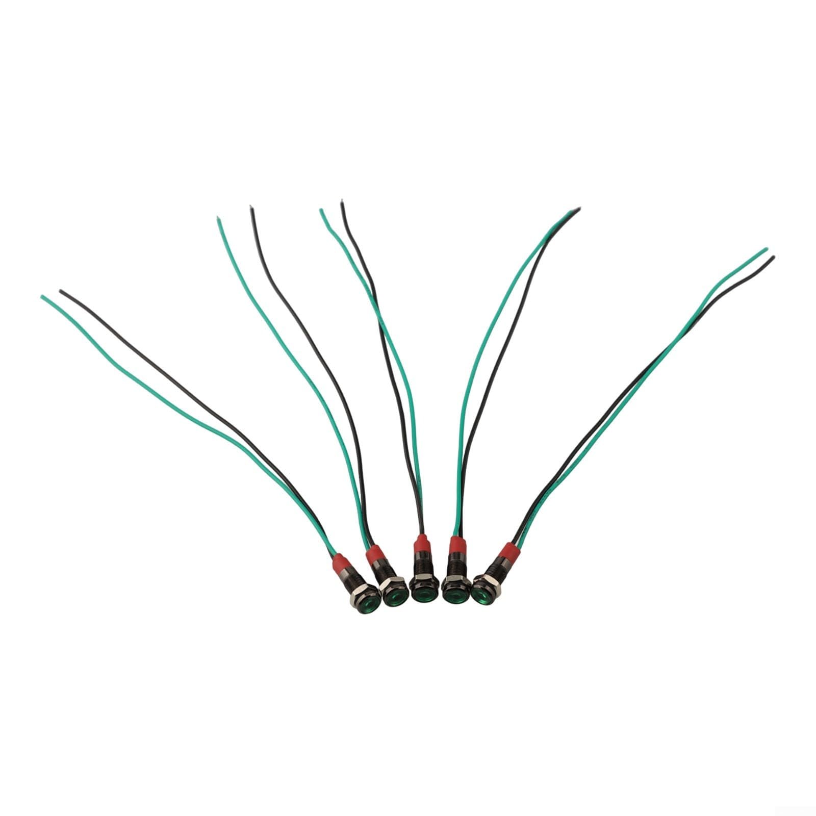 LED-Kontrollleuchte für Armaturenbrett und ferngesteuerte Autos, 6 mm, Metallgehäuse, Grün, 5 Stück LED-Kontrollleuchte für Armaturenbrett und ferngesteuerte Autos, 6 mm, Metallgehäuse, Grün, 5 Stück von DAZZLEEX
