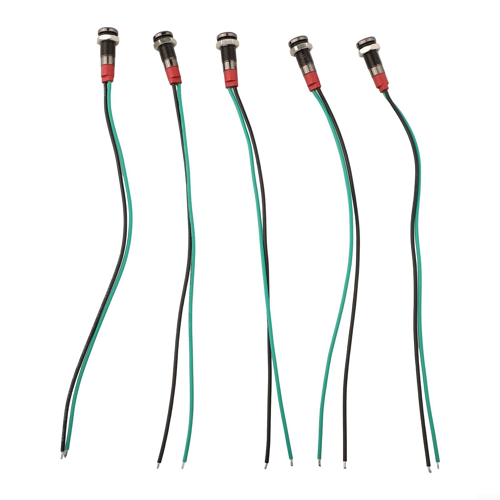 LED-Kontrollleuchte für Armaturenbrett und ferngesteuerte Autos, 6 mm, Metallgehäuse, Rot, 5 Stück LED-Kontrollleuchte für Armaturenbrett und ferngesteuerte Autos, 6 mm, Metallgehäuse, Rot, 5 Stück von DAZZLEEX