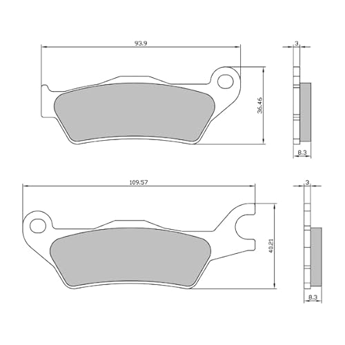 DB PARTS Bremsbeläge organisch hinten kompatibel mit Suzuki GSX-S 125 2018-2022 von DB PARTS