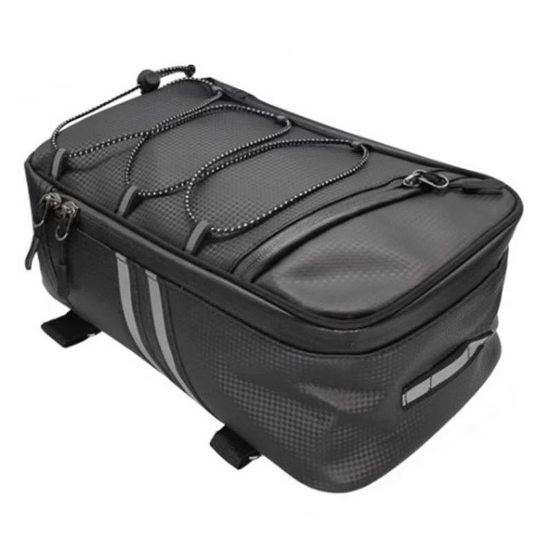 Gepäckregal 8L mit reflektierenden Streifen und Reißverschluss wasserdichte PU-Kofferraumtasche mit Mehreren Taschen für Motorräder und Fahrräder Gepäckauflage von DBBPVPLFC