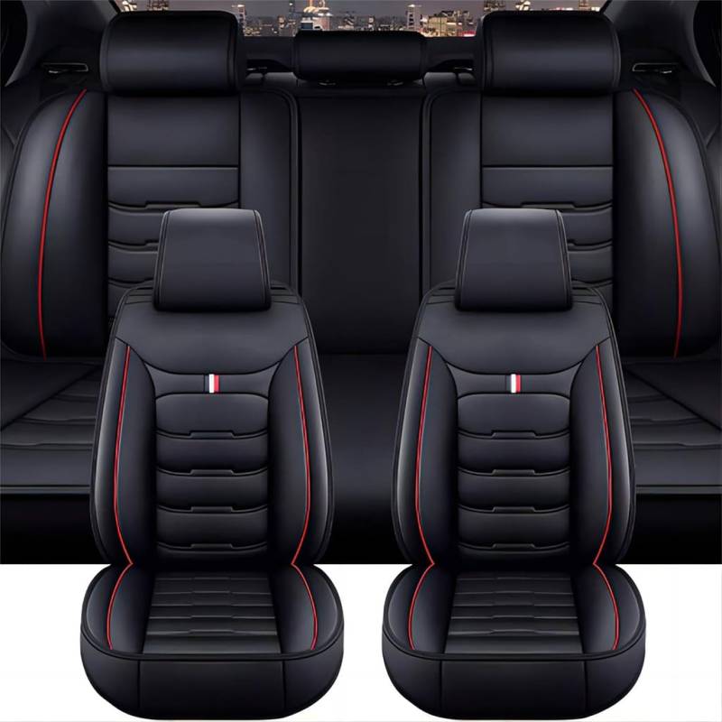 DBCFL Auto Sitzbezüge für Toyota Tundra 2000-2003 2004 2005 2006 2007 2008 2009 2010 2011, Leder Sitzschoner Komplettset Autositzbezüge Wasserdicht Sitzkissenschutz Protektoren Zubehör,A von DBCFL