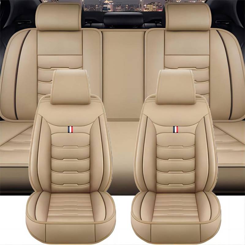DBCFL Auto Sitzbezüge für Volvo V70 3.Gen Type-B 2007-2010 2011 2012 2013 2014 2015 2016, Leder Sitzschoner Komplettset Autositzbezüge Wasserdicht Sitzkissenschutz Protektoren Zubehör,E von DBCFL