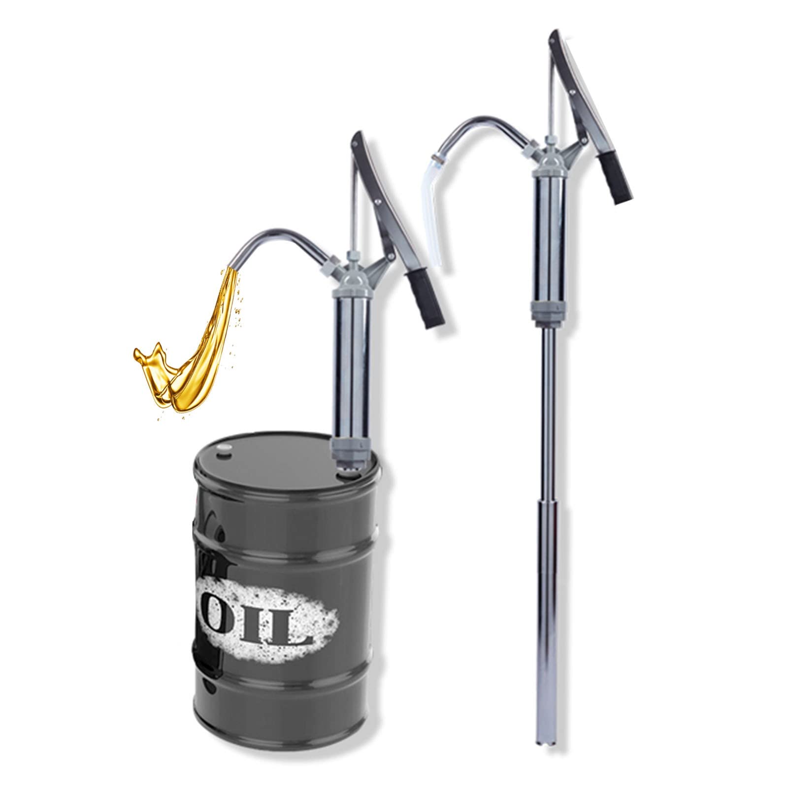 Ölfaßpumpe mit Hebel, Kanisterpumpe Umfüllpumpe für Flüssigkeiten wie Diesel Öl, Fassverschraubung 21L/min, Handdrucksauger, Getriebeöl-Fasspumpe von DBMGB