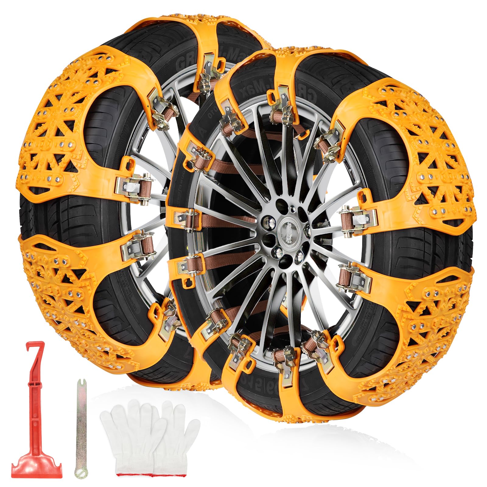 DBREAKS Schneeketten, 6 Stück Reifenketten, Universal 165-265MM Auto Notfall-Schneereifenketten, Snow Chains Cars, Autokette Sicherheitsketten,Anfahrhilfe Schneeketten für die Meisten SUV&LKW(Gelb) DBREAKS Schneeketten, 6 Stück Reifenketten, Universal 165-265MM Auto Notfall-Schneereifenketten, Snow Chains Cars, Autokette Sicherheitsketten,Anfahrhilfe Schneeketten für die Meisten SUV&LKW(Gelb) von DBREAKS