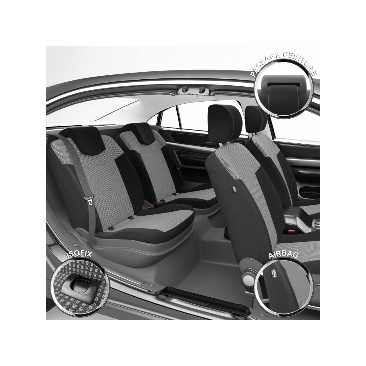 DBS Autositzbezüge - nach Maß - hochqualitative Fertigung - Schnelle Montage - Kompatibel mit Airbag - Isofix - 1012555 von DBS