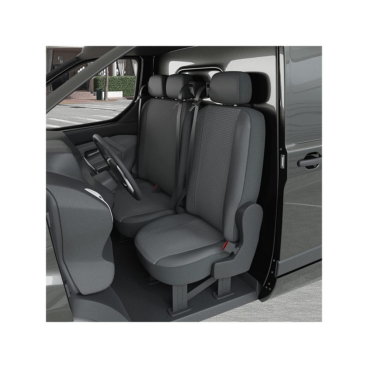 DBS 1013190 Autositzbezüge, Kunstleder, schnelle Montage, kompatibel mit Airbag-Isofix-1013190 von DBS