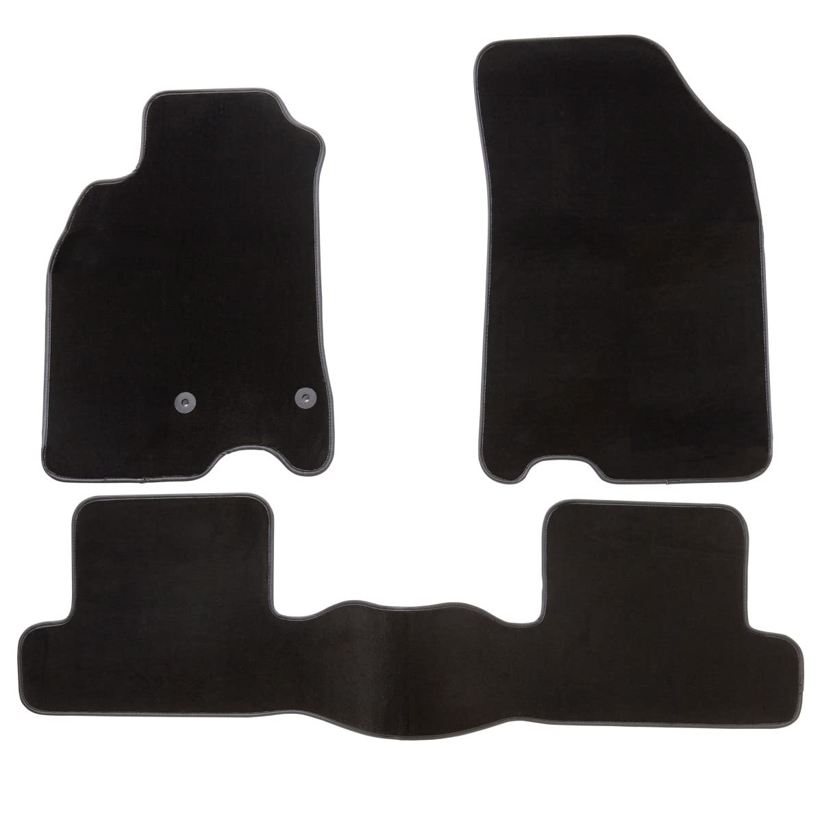 DBS Autofußmatte - nach Maß - 3-teilig - Anti Rutsch - schwarzer Nadelfilz 900g/m² - Velours Fertigung - Sortiment Star - 1763698, Schwarz von DBS