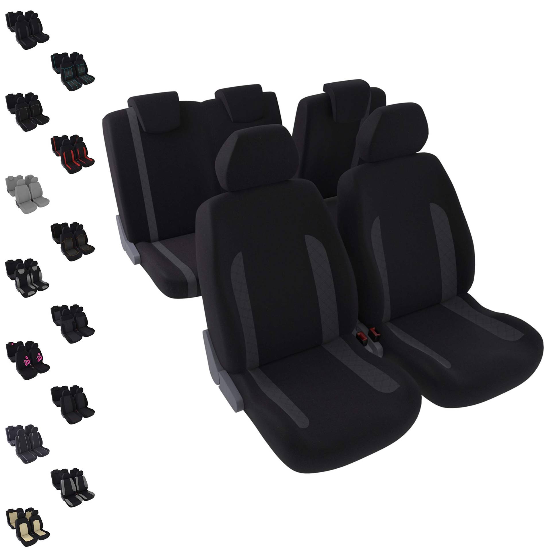 DBS - Autositzbezüge | Schonbezüge - PKW/Auto - 5 Sitze - Kunstleder Schwarz - Universal - rutschfest - Waschbar DBS - Autositzbezüge | Schonbezüge - PKW/Auto - 5 Sitze - Kunstleder Schwarz - Universal - rutschfest - Waschbar von DBS