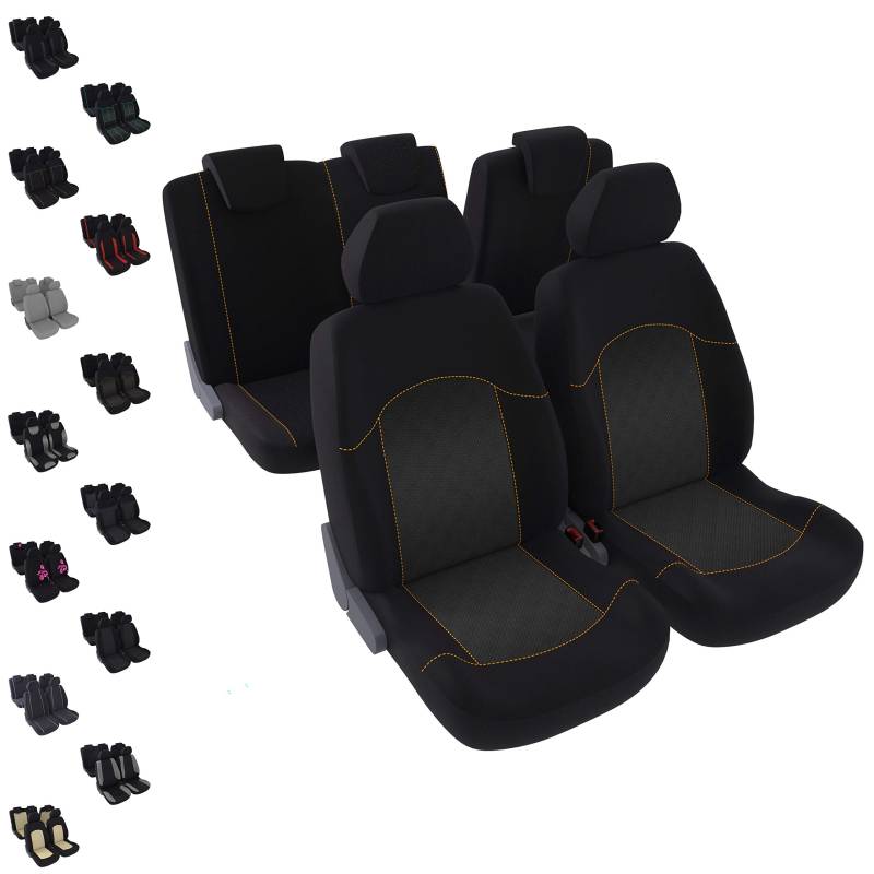 DBS - Autositzbezüge | Schonbezüge - PKW/Auto - 5 Sitze - Orange - Universal - rutschfest - Waschbar, 012046 von DBS