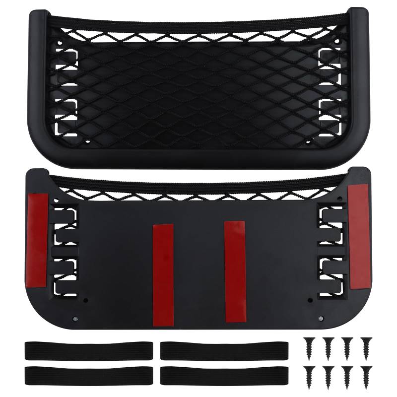 2 Stück Universelles Selbstklebend Elastisch Ablagenetz, Selbstklebendes Netztasche Auto mit Gummiband und Schrauben, Kofferraum Netztasche Auto für Sonnenbrille Telefon Führerschein von DBTW