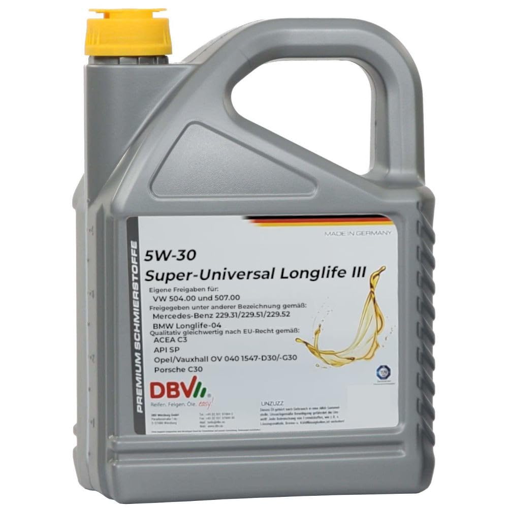 5 Liter DBV Motorenöl 5W-30 LL SAPS Super Universal von DBV