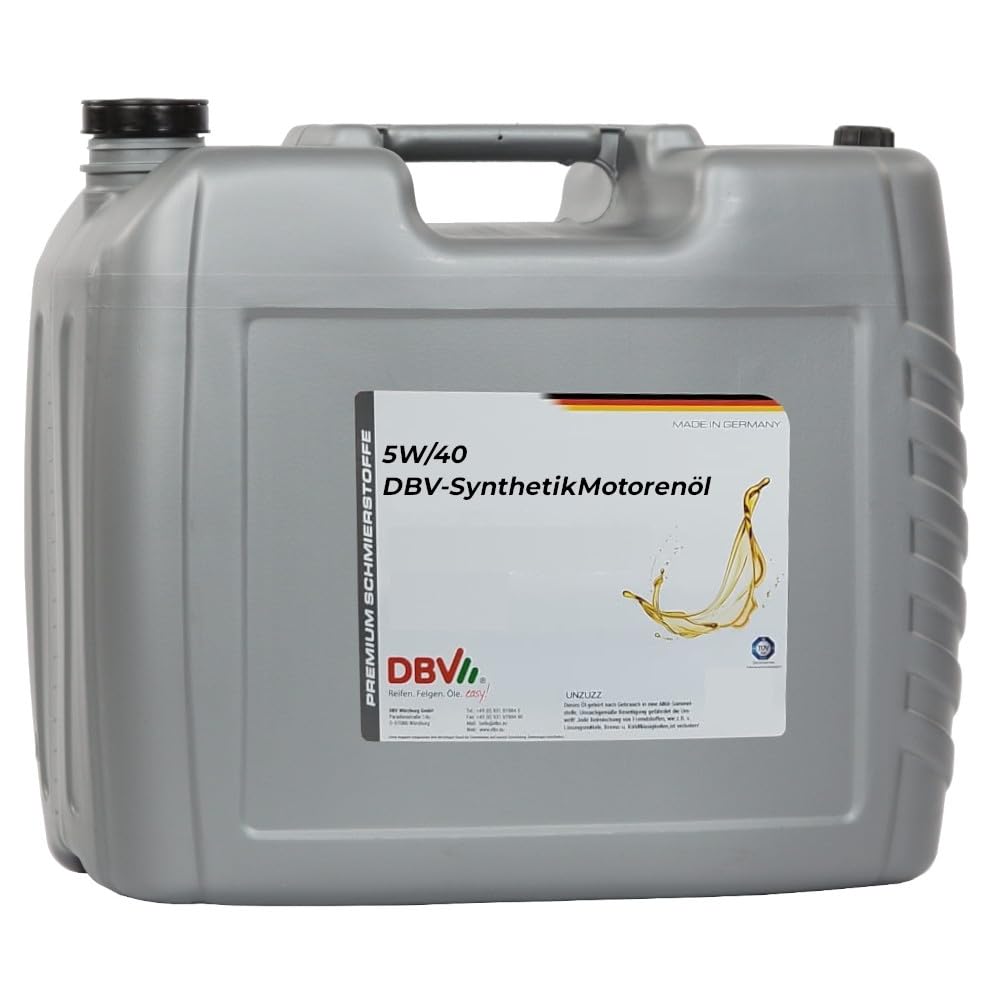 5W/40 DBV-Synthetik-Motorenöl neuester Generation 20-Liter-Kanister 5W/40 DBV-Synthetik-Motorenöl neuester Generation 20-Liter-Kanister von DBV