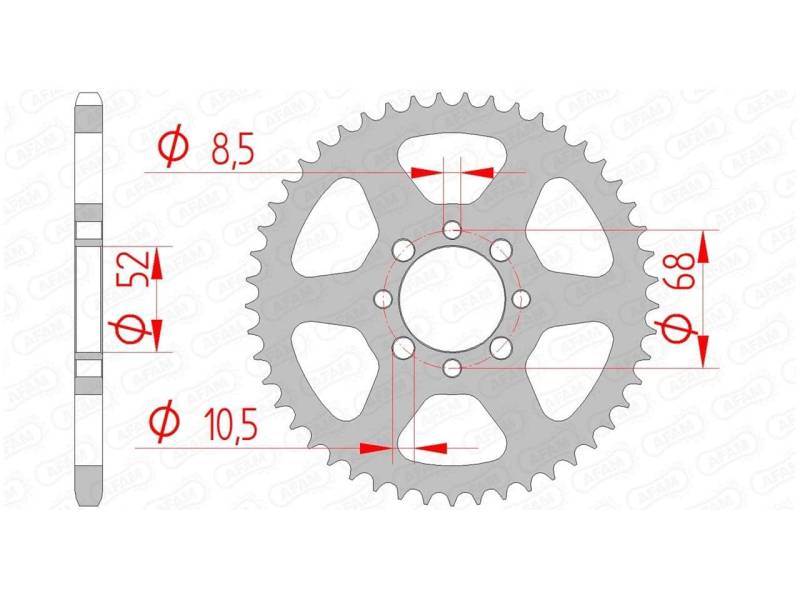 Stahl-Kettenrad AFAM 420-46Z (Silber) von DC Afam NV
